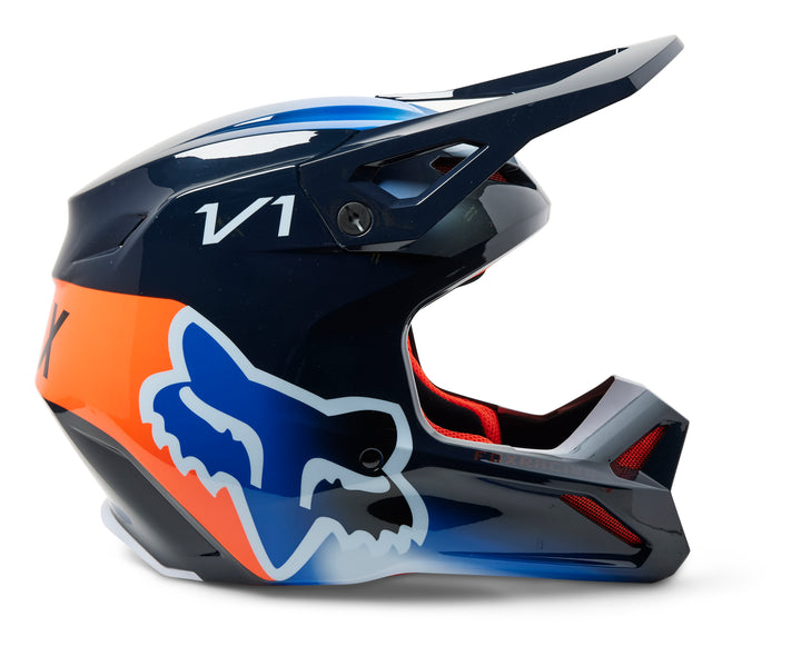 2023 Fox V1 TOXSYK MIDNIGHT BLUE Motocross Helmet