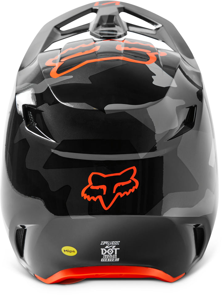 2023 Fox V1 BNKR BLACK CAMO ORANGE Motocross Helmet