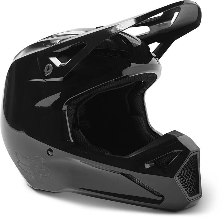 2023 Fox V1 Solids - Gloss Black Motocross Helmet