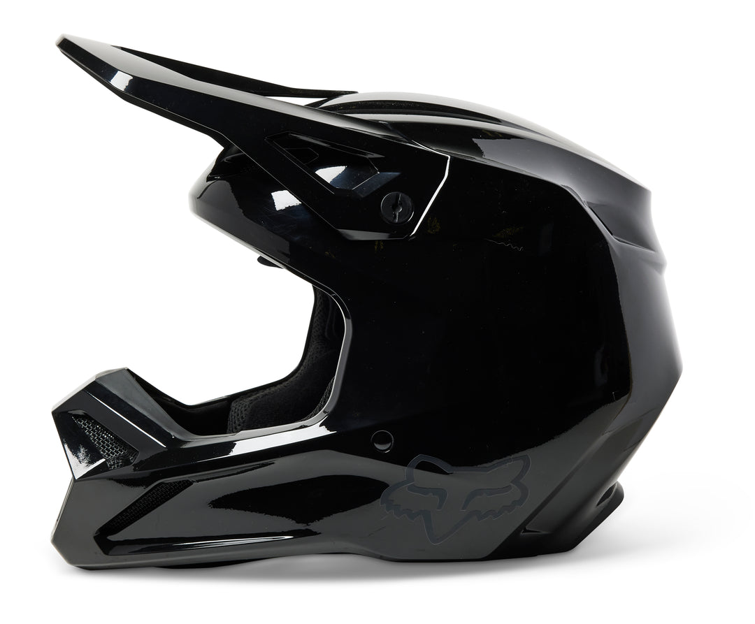 2023 Fox V1 Solids - Gloss Black Motocross Helmet