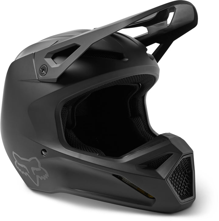 2023 Fox V1 Solids - Matte Black Motocross Helmet