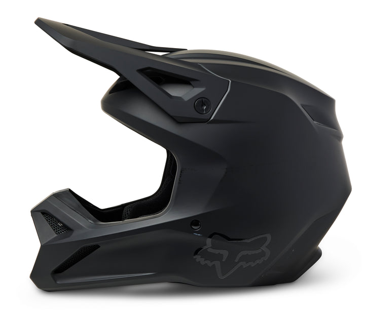 2023 Fox V1 Solids - Matte Black Motocross Helmet