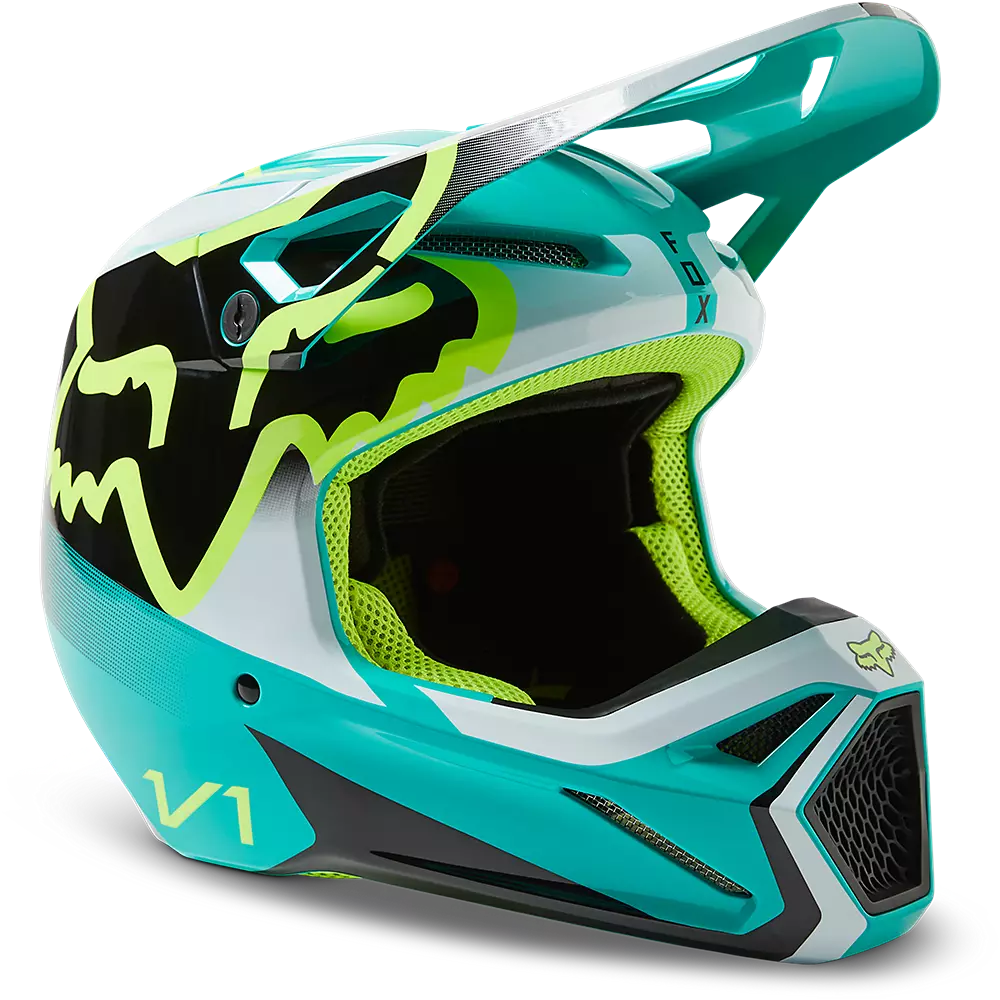 2023 FOX YOUTH V1 LEED HELMET TEAL