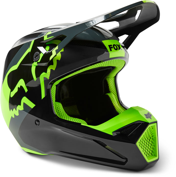 2023 Fox V1 XPOZR BLACK GREY ORANGE Motocross Helmet