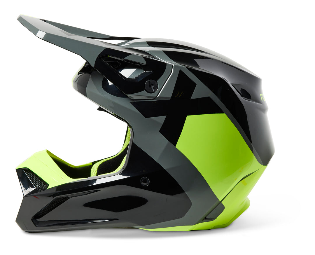 2023 Fox V1 XPOZR BLACK GREY ORANGE Motocross Helmet