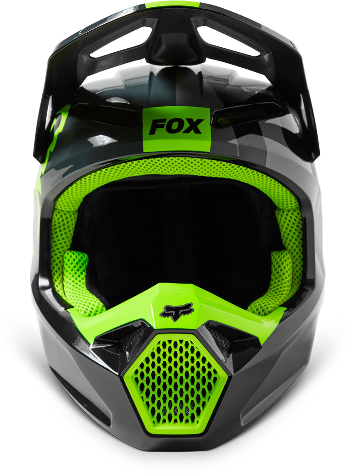 2023 Fox V1 XPOZR BLACK GREY ORANGE Motocross Helmet