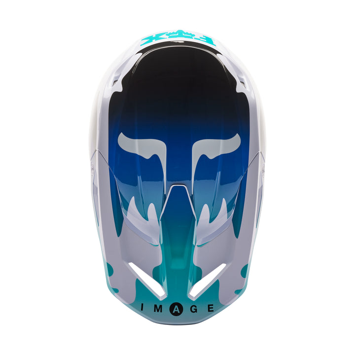 2023 Fox V1 KOZMIK Black White Blue Motocross Helmet