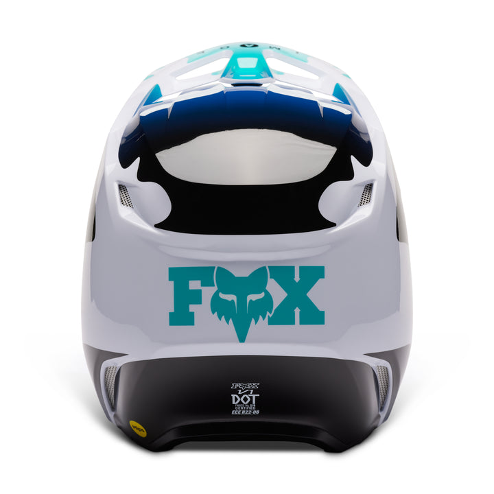 2023 Fox V1 KOZMIK Black White Blue Motocross Helmet