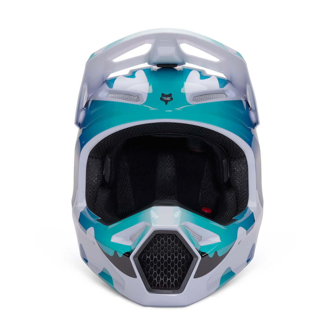 2023 Fox V1 KOZMIK Black White Blue Motocross Helmet