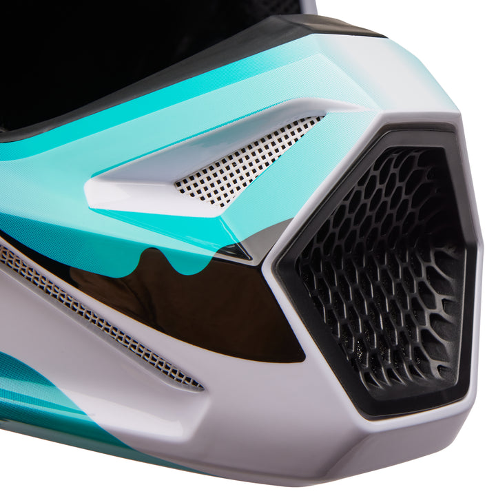 2023 Fox V1 KOZMIK Black White Blue Motocross Helmet