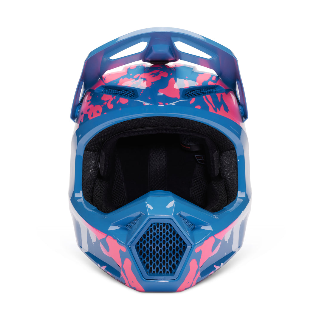 2023 Fox V1 MORPHIC Pink Blue Motocross Helmet