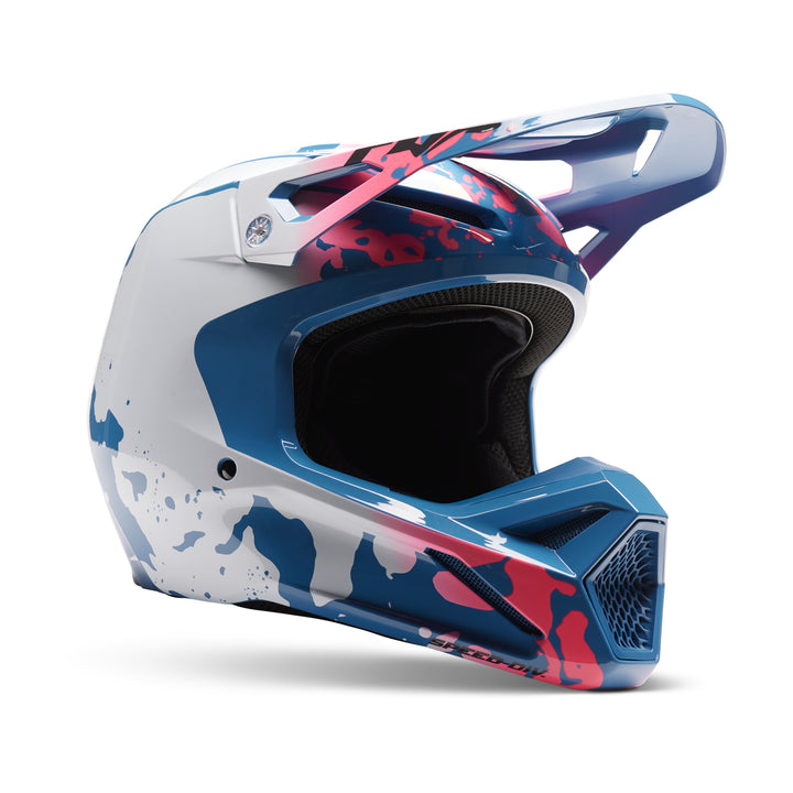 2023 Fox V1 MORPHIC Pink Blue Motocross Helmet