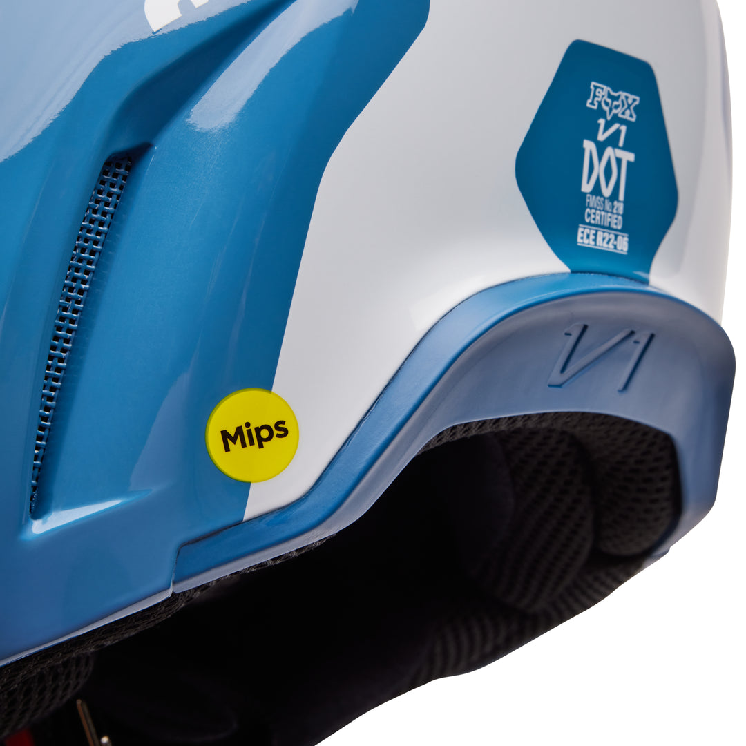 2023 Fox V1 MORPHIC Pink Blue Motocross Helmet