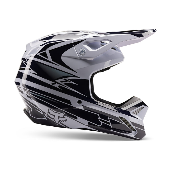 YOUTH FOX SPECIAL EDITION GOAT STRAFER RICKY CARMICHAEL V1 HELMET BLACK