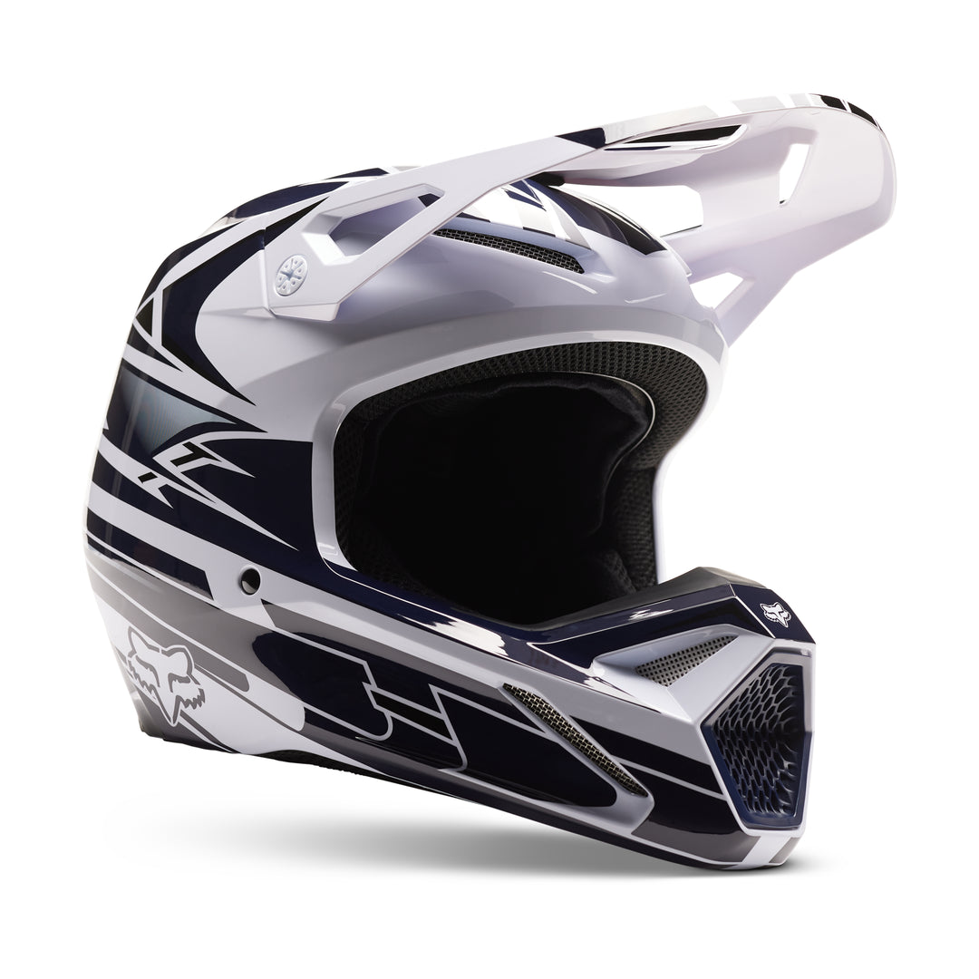 YOUTH FOX SPECIAL EDITION GOAT STRAFER RICKY CARMICHAEL V1 HELMET BLACK