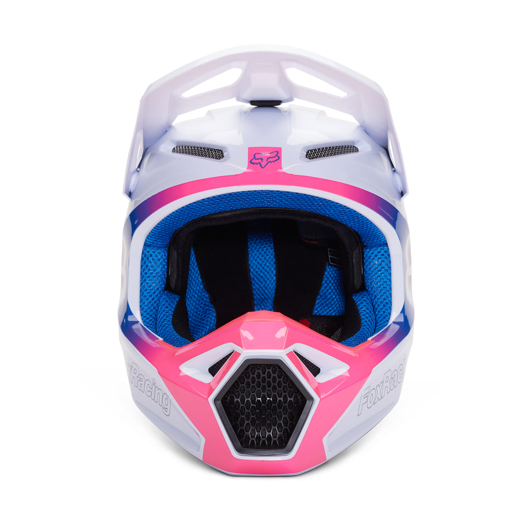 2023 Fox V1 HORYZN Black White Blue Pink Motocross Helmet