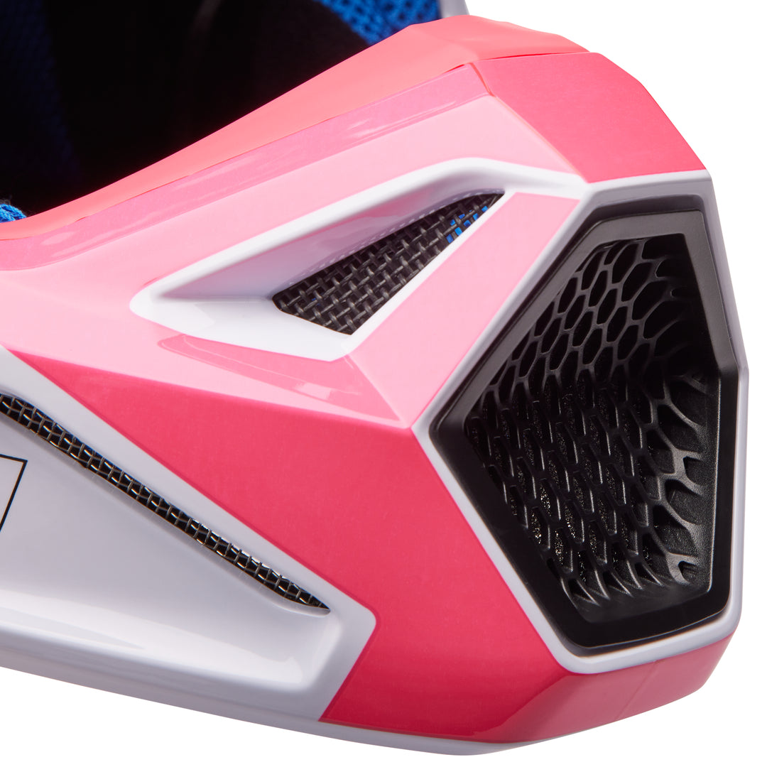 2023 Fox V1 HORYZN Black White Blue Pink Motocross Helmet