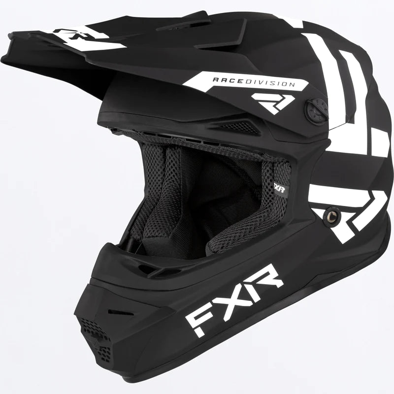 2023 YOUTH FXR Legion Helmet Black White