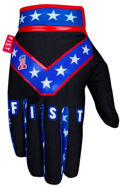 Fist Evel Knievel Black Gloves - Adult