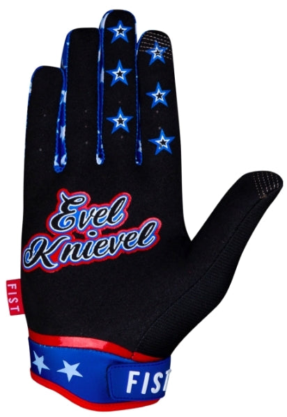 Fist Evel Knievel Black Gloves - Adult