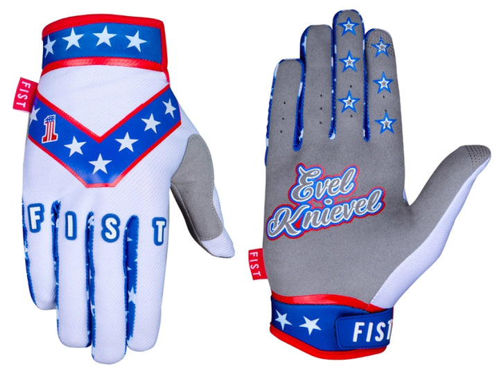 Fist Evel Knievel White Gloves - Youth